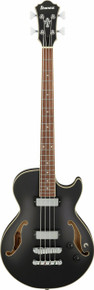 Ibanez AGB200-BKF Artcore Hollowbody Short-Scale Bass Guitar in Black Flat - Image 3