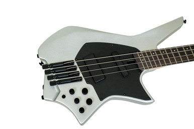 Hils HZB4 Headless Bass Guitar in Satin Silver - Image 2