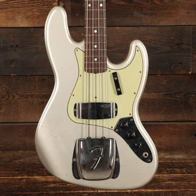 Fender Custom Shop '65 Journeyman Relic Jazz Bass in Faded Inca Silver - Image 2