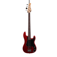 EastCoast PJ4 Electric Bass Guitar in Candy Apple Red with Rosewood Fretboard - Image 3