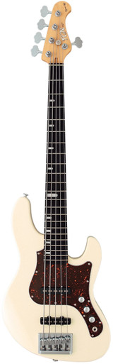 FGN Expert Mighty Jazz EMJ5-AL-R Bass Guitar in Antique White - Image 2