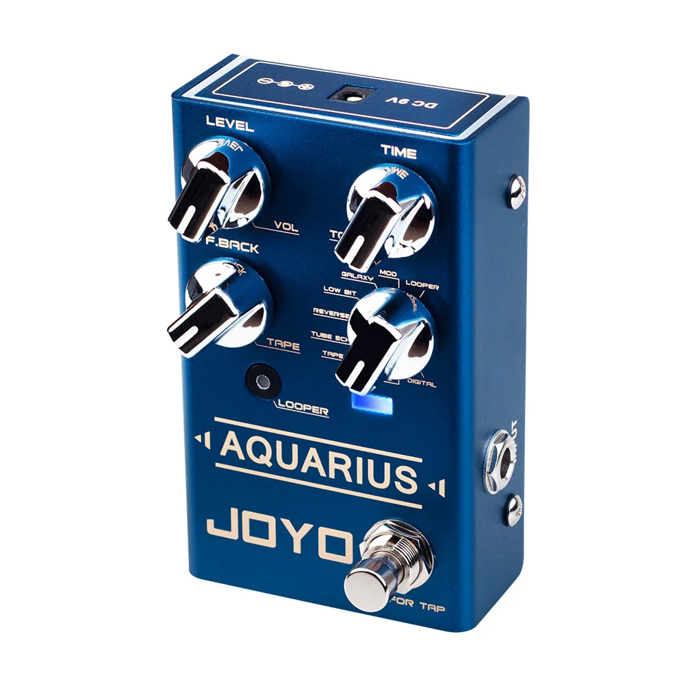 Joyo R-07 AQUARIUS Multi-mode Delay Looper Pedal 8 Digital Delay 5Min Looper Recording