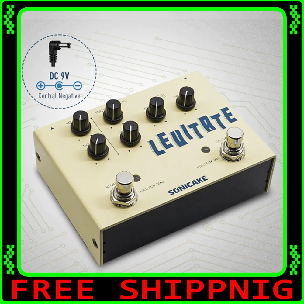 Sonicake QDS-02 Levitate Dual Footswitch Stompbox Digital Delay Reverb Pedal
