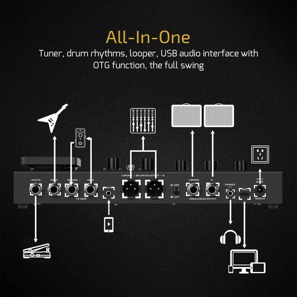 Valeton 200JR GP- Bass Amp Processor Multi-Effects FX Loop