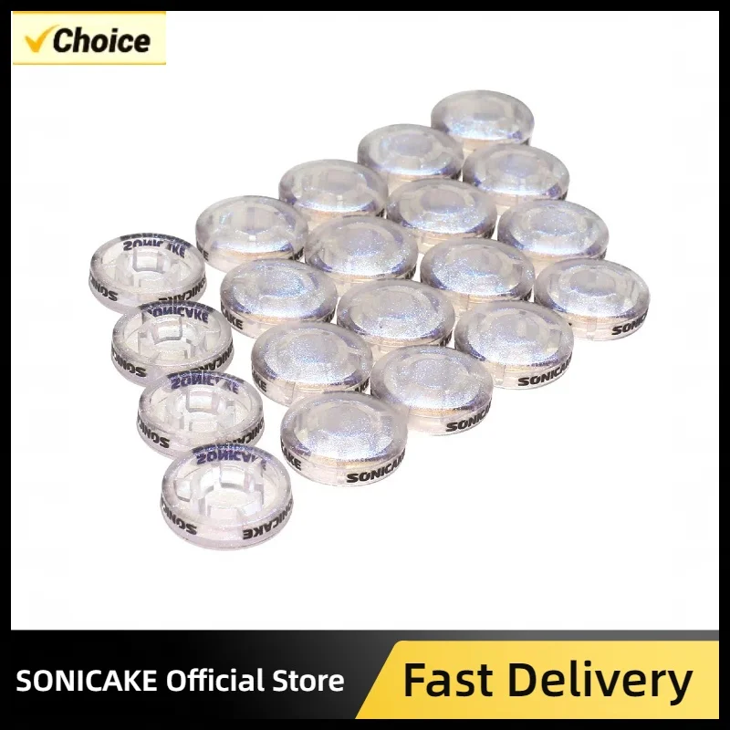 Sonicake QST-02 20PCS Transparent Clear Cap Footswitch Toppers Pedal 10mm Diameter