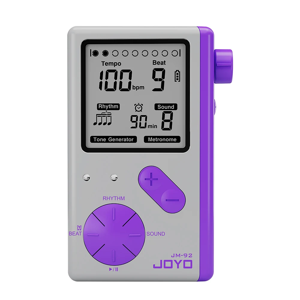 Joyo JM-92 Digital Metronome 9 Rhythms 8 Sounds LED Screen Bass Electronic Metronome