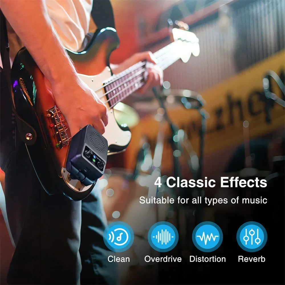 Lekato 5W Practice Amp Portable Amp Bluetooth Built-in