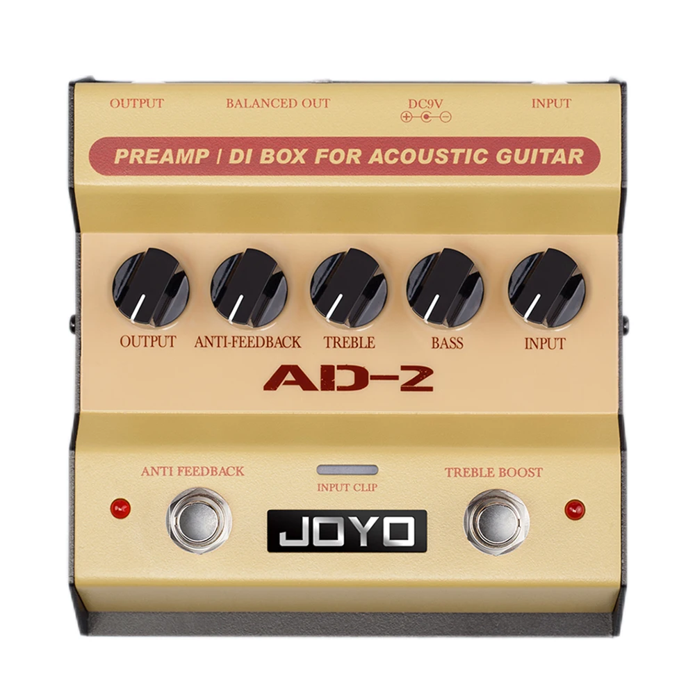 Joyo AD-2 Acoustic Pedal Built-in Dual Band EQ High Sensitivity DI Box Acoustic