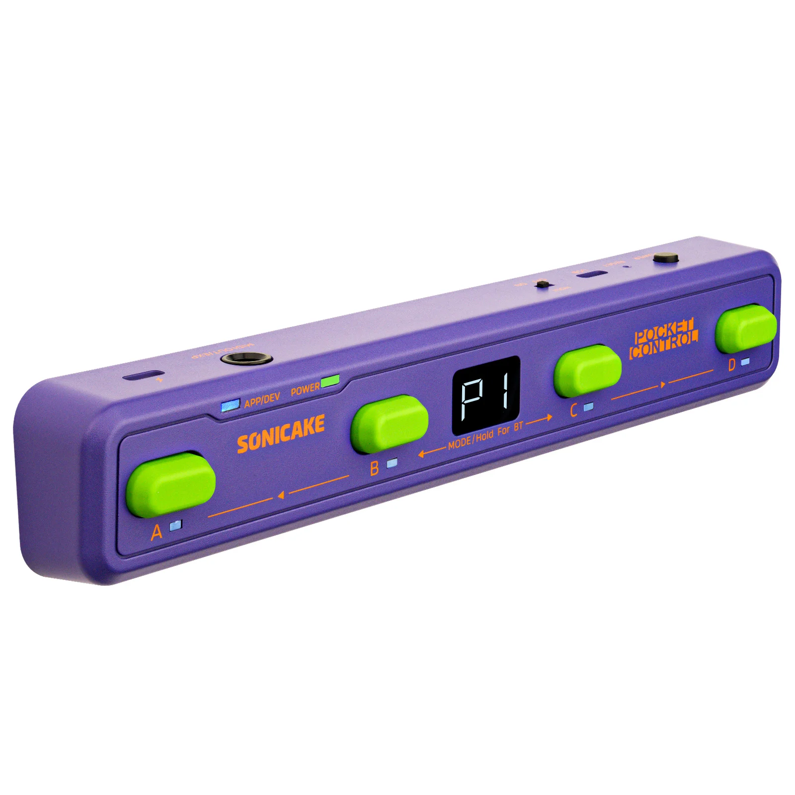 SONICAKE Pocket Control Portable Wireless MIDI Controller 4 Programmable Footswitches