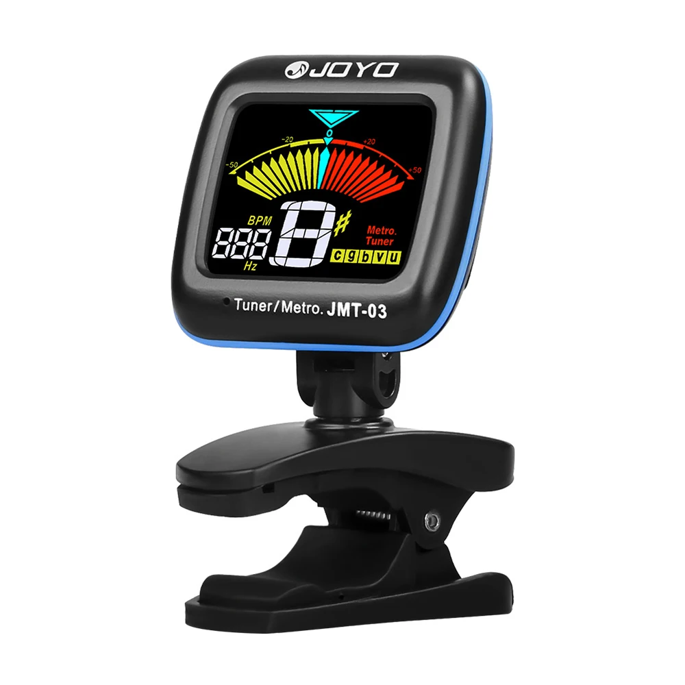 Joyo JMT-03 Tuner 360 Degree Rotatable Clip-on TAP Tempo Metronome Function Electronic Tuner