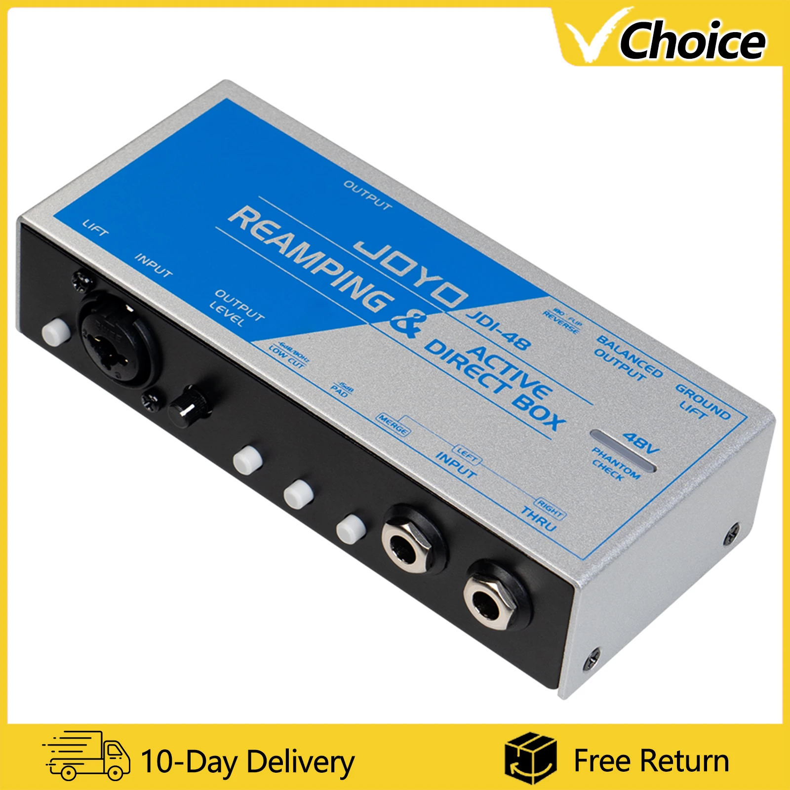 Joyo JDI-48 Stereo Mix Pedal Preamp DI BOX Signal Switching Recording Live Performance