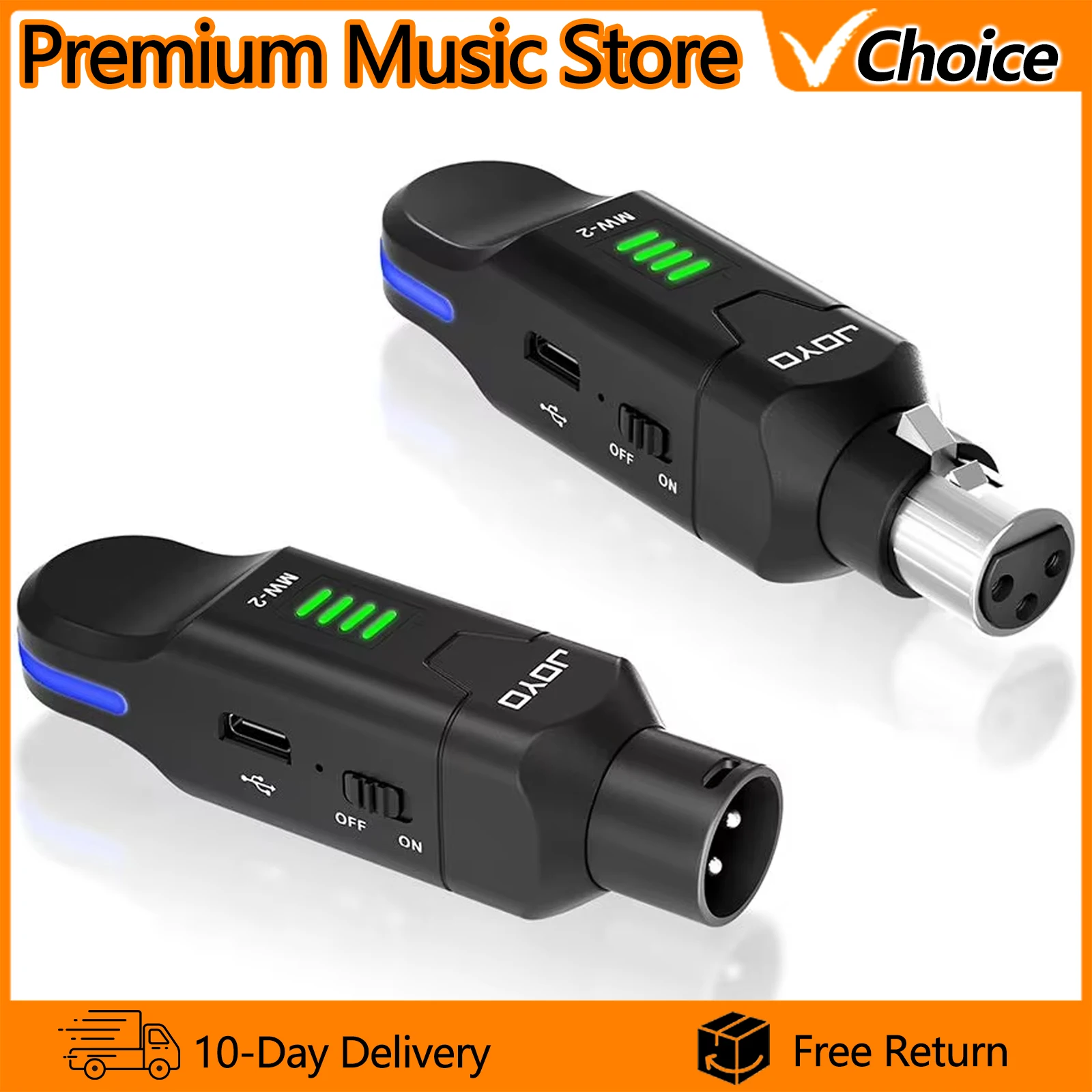 Joyo MW-2 Wireless Microphone System 2 4GHz Auto Frequency Hopping Wireless Transmitter Receiver