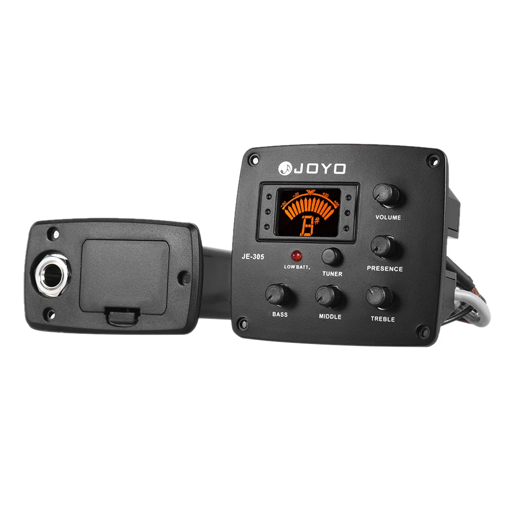 Joyo JE-305 Acoustic Piezo Pickup EQ Equalizer Tuner System Preamp 4-Band LCD Display