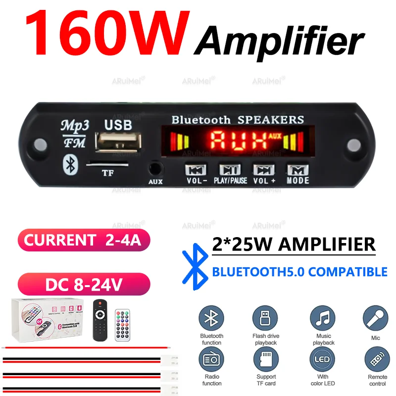 Valeton GP-200 2x80W Bluetooth 5 0 Amplifier Kit Black Case