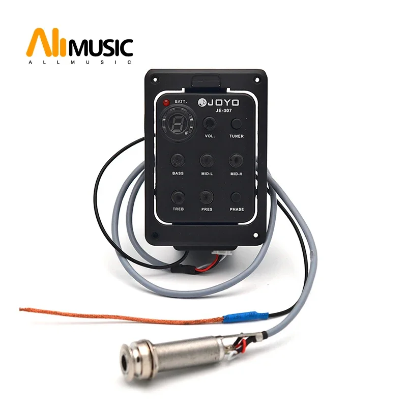 Joyo JE-307 5-Band Preamp EQ Tuner Pickup Acoustic Soft Piezo Black