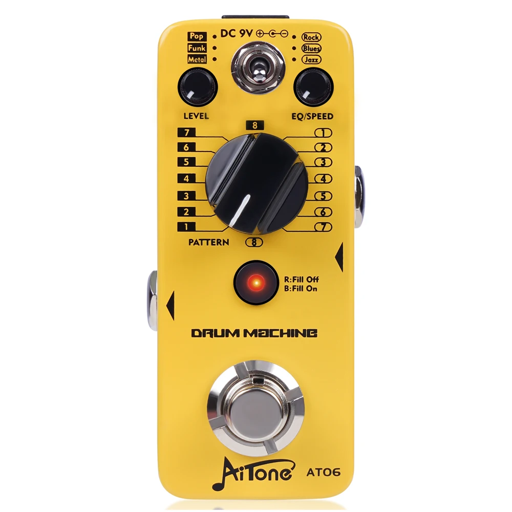 Joyo AT-06 AITONE Series Drum Machine Pedal 8 Real-Sampled Grooves 6 Genres Dual