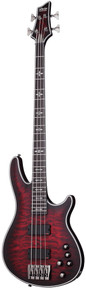 Schecter Hellraiser Extreme-4 Bass Guitar in Crimson Red Burst Satin - Image 3