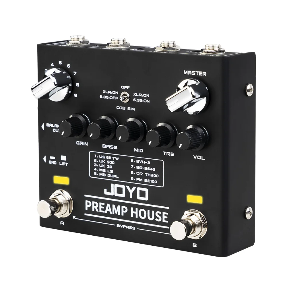 Joyo R-15 PREAMP HOUSE Cabinet Simulation Pedal Clean Distortion Channel Dual Modulation Preamp