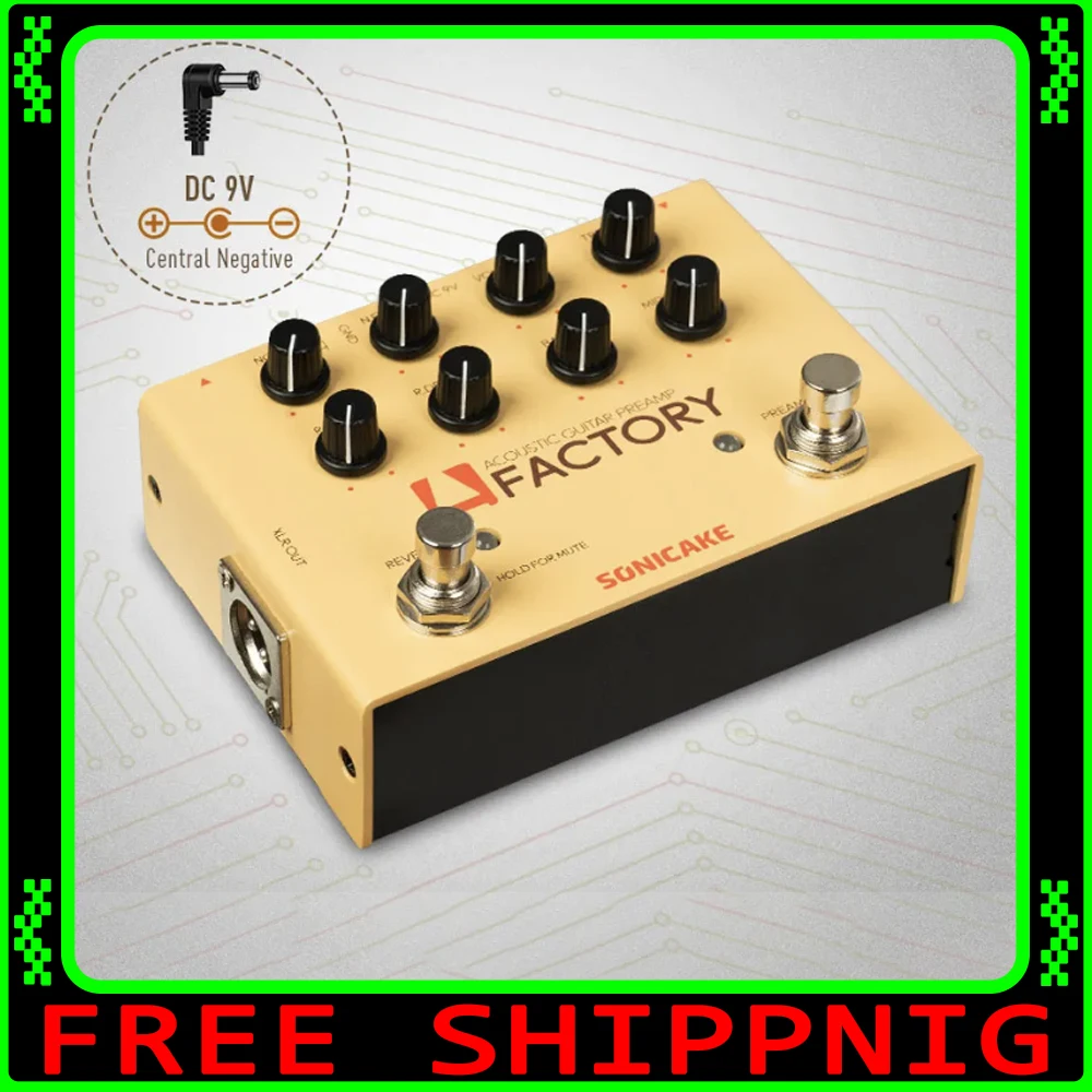 Sonicake QDS-04 Factory Analog Preamp digital Reverb Dual footswitch pedal