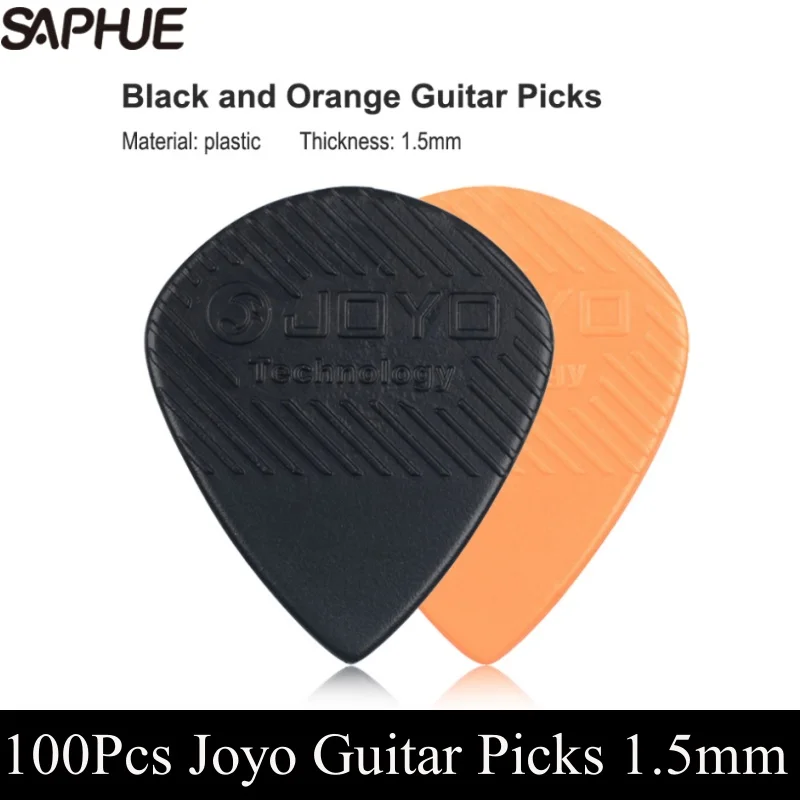 Joyo 100PCS Pick Never Give Up Dreams 1 5mm Thinckness Black Orange