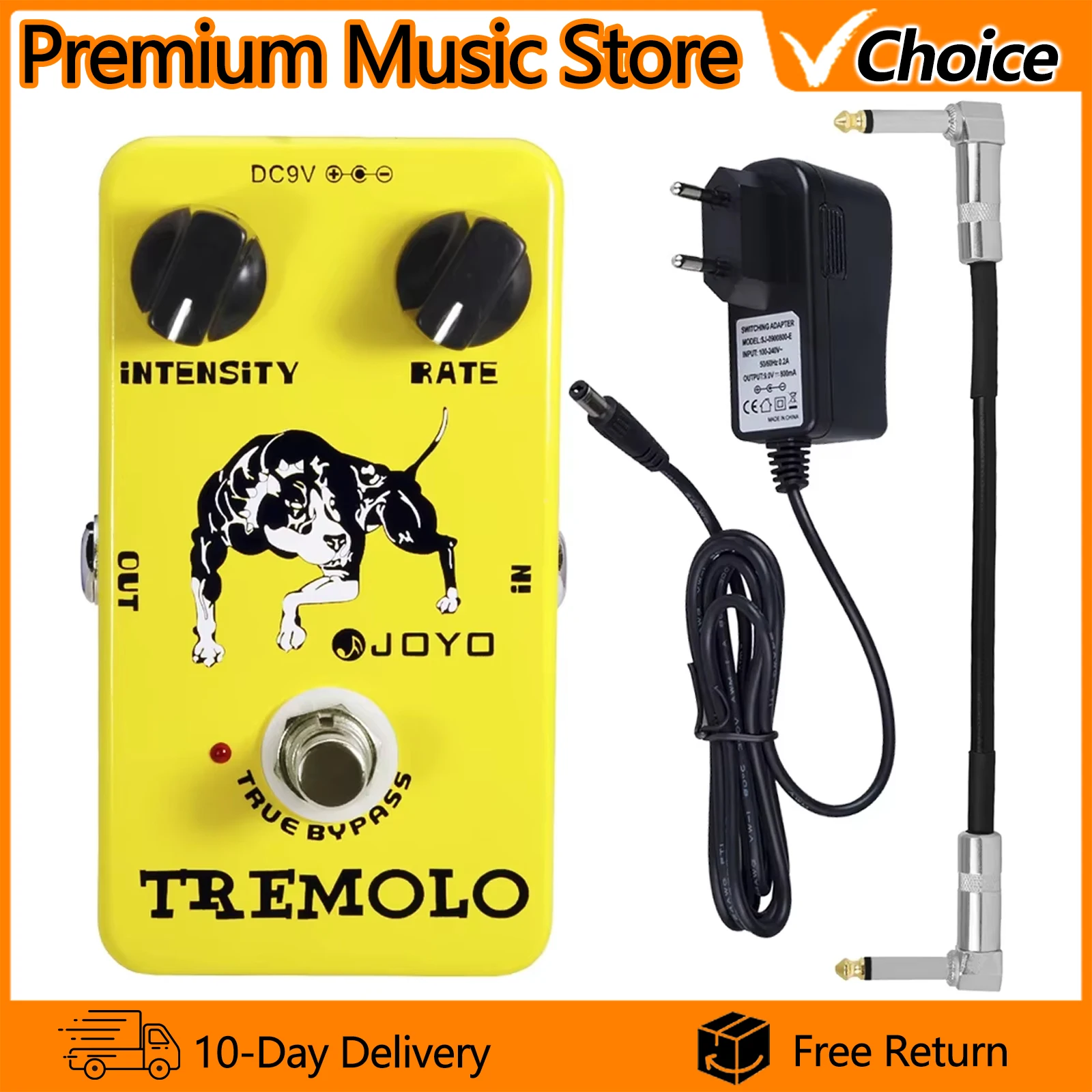 Joyo JF-09 Pedal Tremolo Pedal Classic Tube Amplifier Simulation Tremolo Pedal Accessories