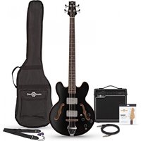 San Francisco Semi Acoustic Bass Black 15W Bass Amp Pack