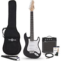 3/4 LA Electric Guitar Black 10W Guitar Amp & Accessory Pack