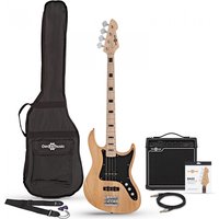 LA II Bass Guitar Natural 15W Bass Amp Pack