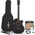 Single Cutaway Electro Acoustic Guitar Black 15W Acoustic Amp & Accessory Pack - Image 3