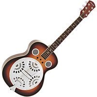 Round Neck Resonator Guitar Sunburst Wood Body