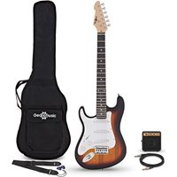3/4 LA Left Handed Electric Guitar Sunburst Mini Guitar Amp Pack