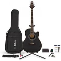 Roundback Acoustic Guitar Complete Player Pack Black