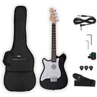 VISIONSTRING Mini Left-Handed Electric Guitar with In-Built Speaker Black - Image 1