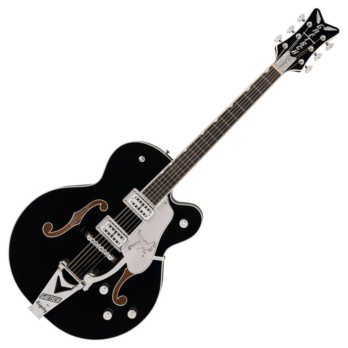 Gretsch Falcon Hollow Body with StringThru Bigsby Chrome Hardware Black - Image 2