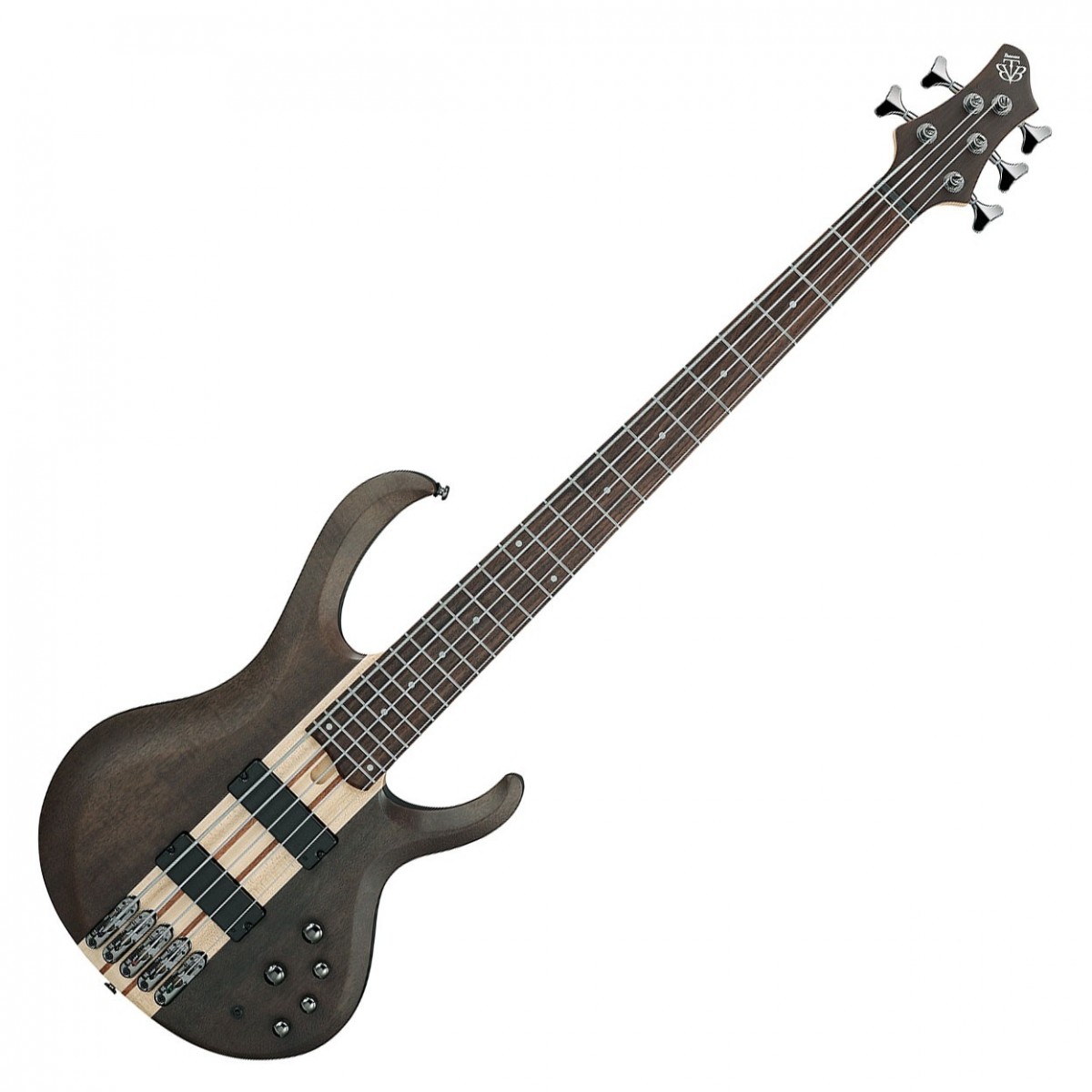 Ibanez BTB605 5 String Transparent Grey Flat - Image 2