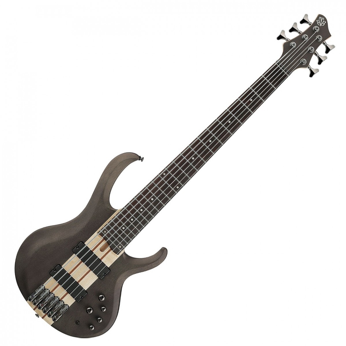 Ibanez BTB606 6 String Transparent Grey Flat - Image 2