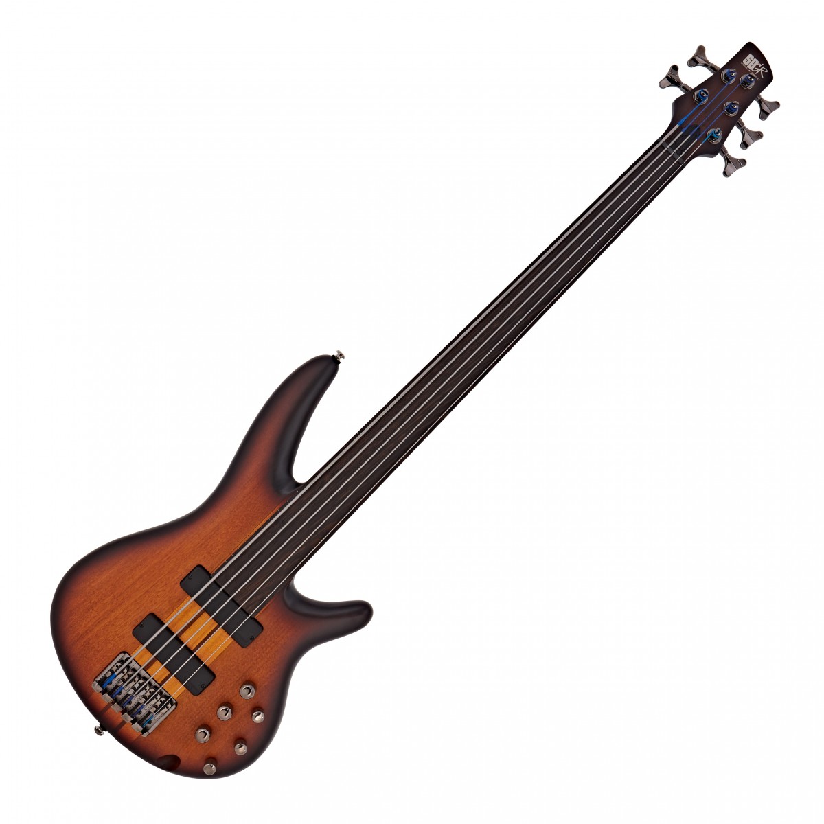 Ibanez SRF705 5-String Fretless Bass Brown Burst Flat - Image 2