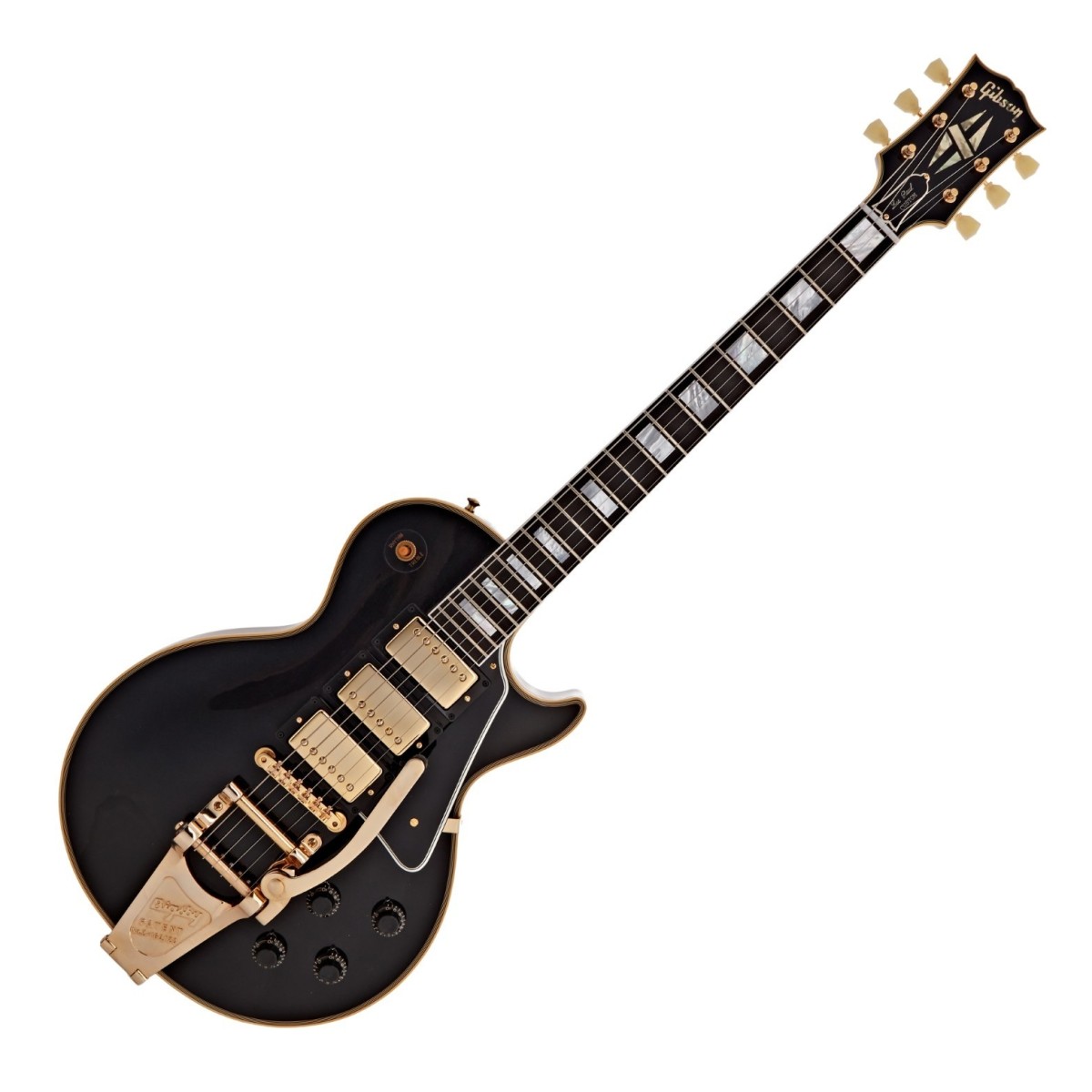 Gibson Custom 1957 Les Paul Custom Reissue 3-Pickup Bigsby VOS Ebony #751150 - Image 2