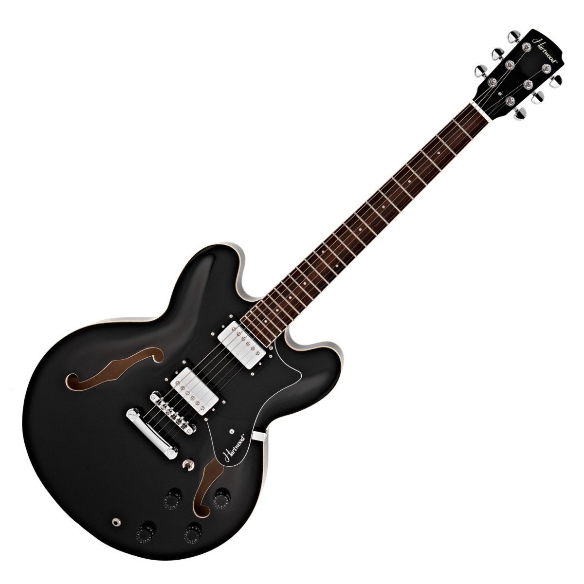 Hartwood Revival Semi Acoustic Guitar Jet Black - Image 2