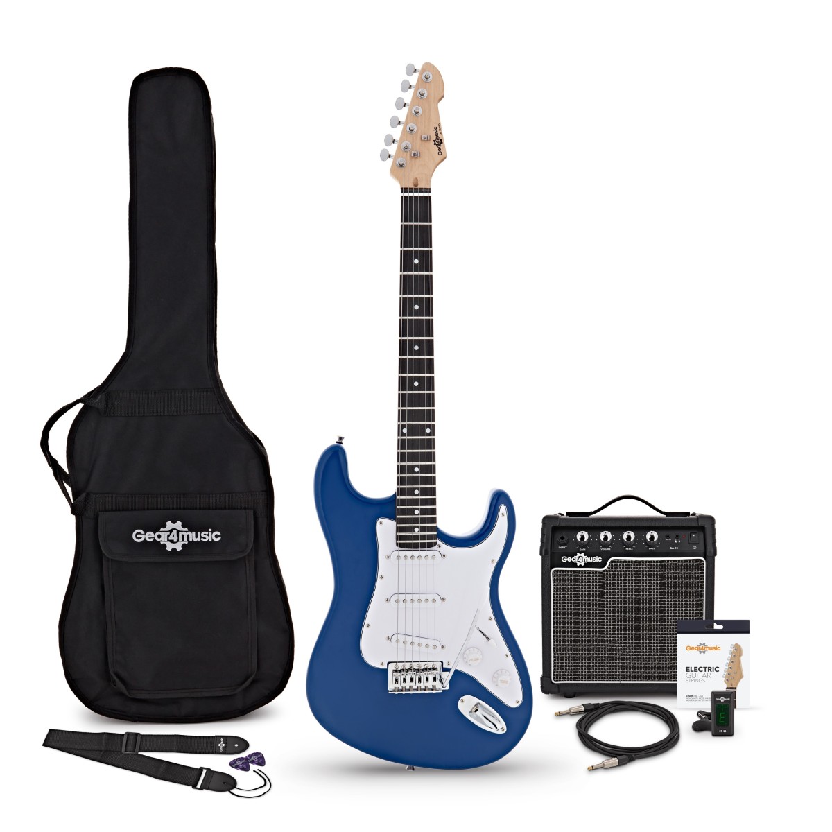 LA Electric Guitar Blue 10W Guitar Amp & Accessory Pack - Image 2