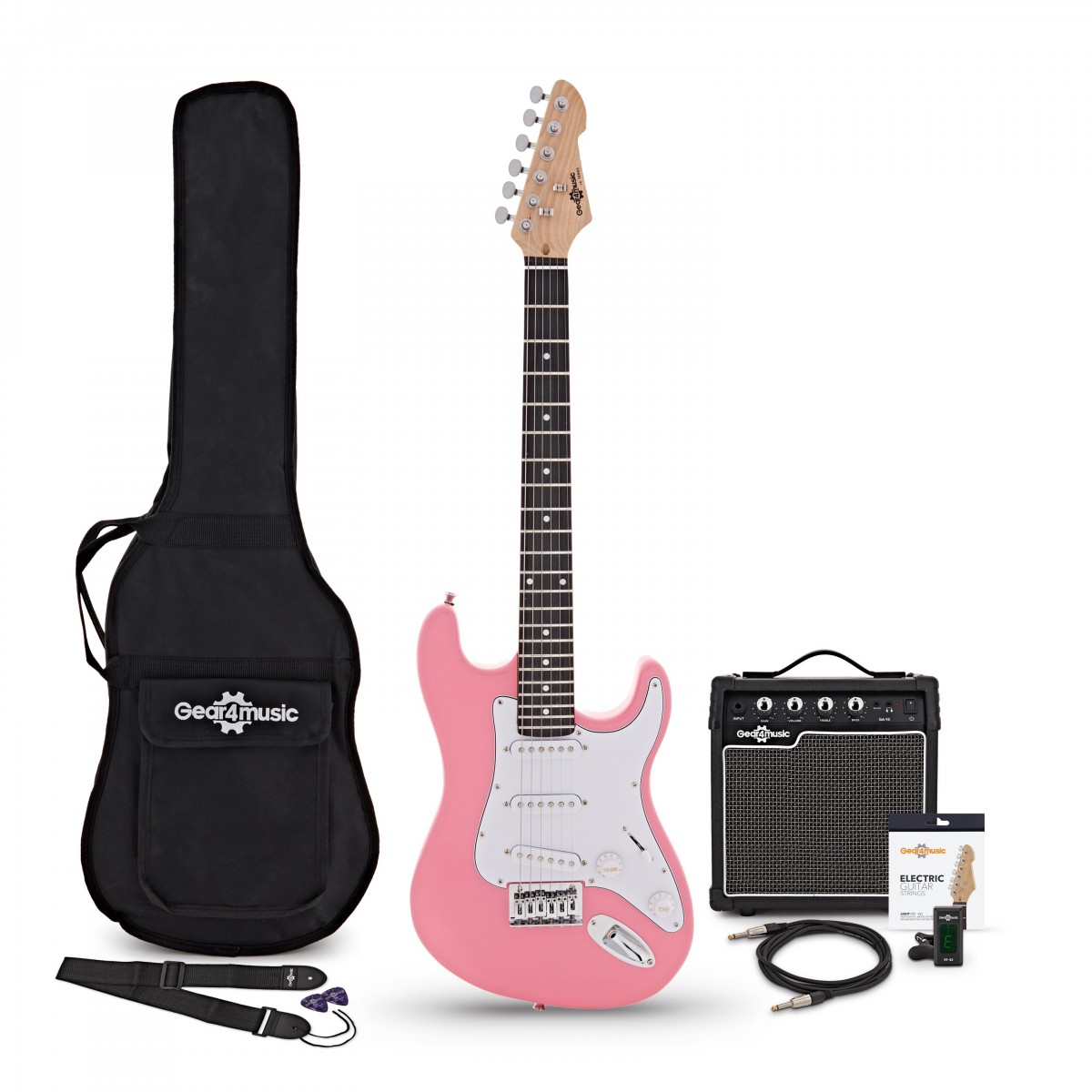 3/4 LA Electric Guitar Pink 10W Guitar Amp & Accessory Pack - Image 2