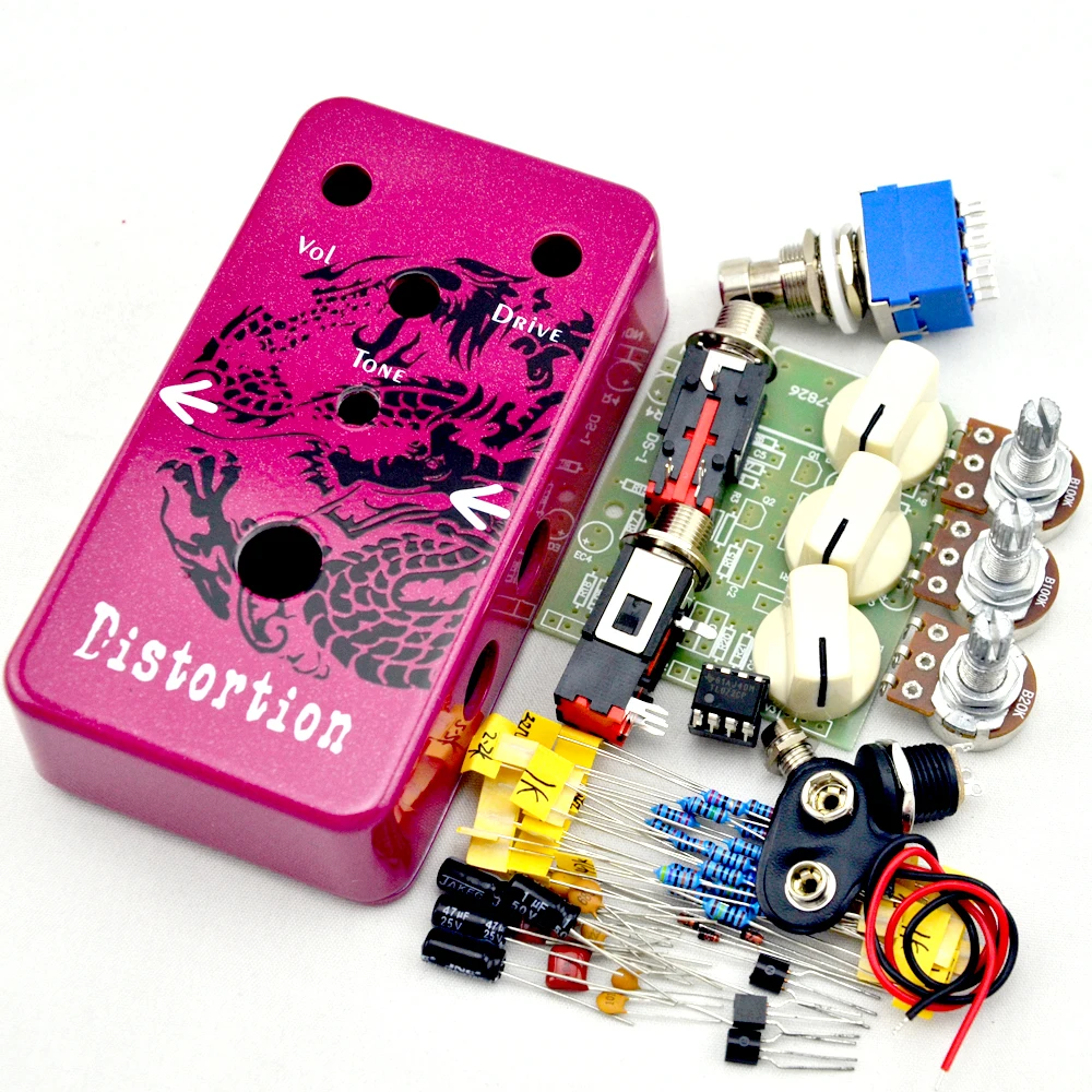 Make Your Own Distortion Effect Pedal Kit With 1590B, True Bypass Dragon Guitar Parts & Accessories