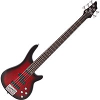 Chicago 5 String Bass Guitar Trans Red
