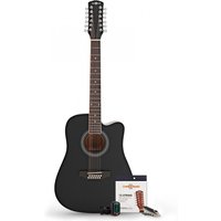 Dreadnought 12 String Acoustic Guitar & Accessory Pack Black
