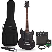Brooklyn Electric Guitar Black 10W Guitar Amp & Accessory Pack