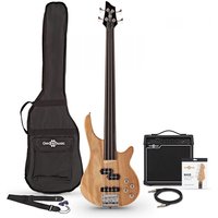 Chicago Fretless Bass Guitar + 15W Amp Pack Natural