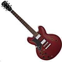 Hartwood Revival Left Handed Semi Acoustic Guitar Cherry Red