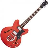Hartwood Revival Vibrato Semi Acoustic Guitar Burnt Orange