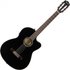 Fender CN-140SCE Nylon Thinline Walnut Fingerboard Black w/case - Image 3