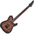 G4M 734 Pro Baritone Electric Guitar Black Burl Burst - Image 3